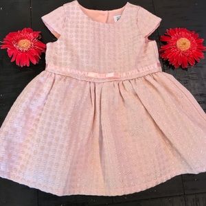 Baby girl pink tweed shimmer dress 9-12 month